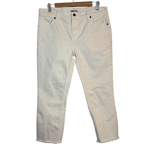 Not For Sale Johnny Was Jeans Women 28 Off White Cropped Boyfriend Stretch Denim - Picture 2 of 13